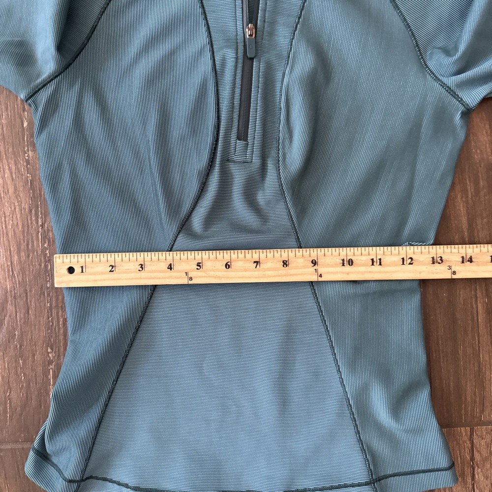 Lululemon Runderful 1/2 Zip Women 4 Teal Rulu Running Pullover Thumbholes - Picture 6 of 8